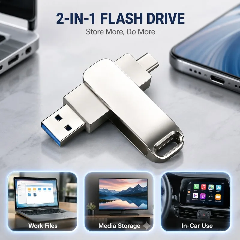 Solid State Flash Drive Dual Port USB 2.1Type-C Connector Portable Memory Stick Compatible with Android Phones Laptops
Solid State Flash Drive Dual Port USB 2.1Type-C Connector Portable Memory Stick Compatible with Android Phones Laptops