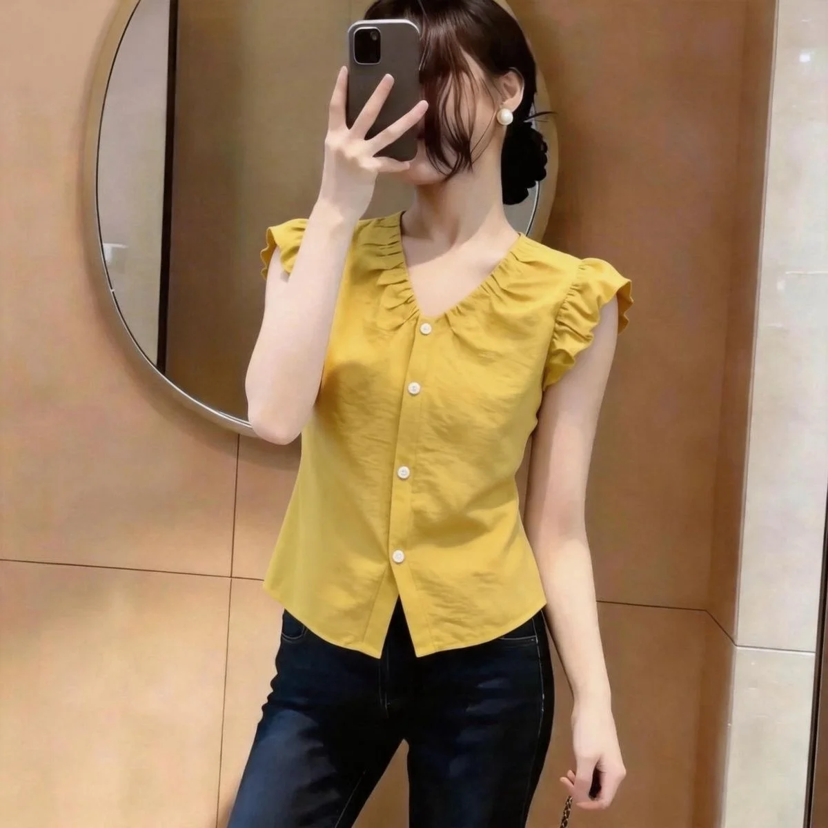 Slimming Fashionable Summer New Style Shirt Cover up Meat Reduce Ageing Top French Style Slim Fit Short Sleeve V Neck Women's...
Slimming Fashionable Summer New Style Shirt Cover up Meat Reduce Ageing Top French Style Slim Fit Short Sleeve V Neck Women's...