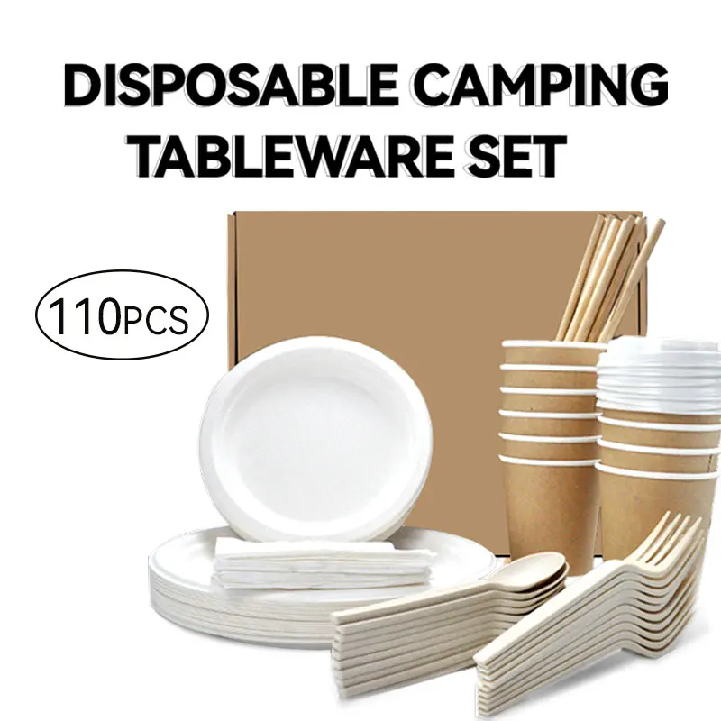 Disposable Biodegradable Camping Tableware Set Portable Tableware Set for Party Wedding Outdoor Picnic and Hiking 110PCS
Disposable Biodegradable Camping Tableware Set Portable Tableware Set for Party Wedding Outdoor Picnic and Hiking 110PCS