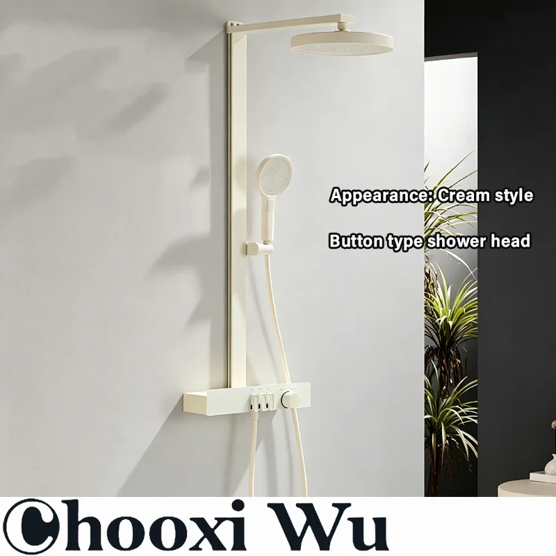 Light luxury household all copper hot and cold handheld showerhead, top spray shower set, mixing valve faucet
Light luxury household all copper hot and cold handheld showerhead, top spray shower set, mixing valve faucet