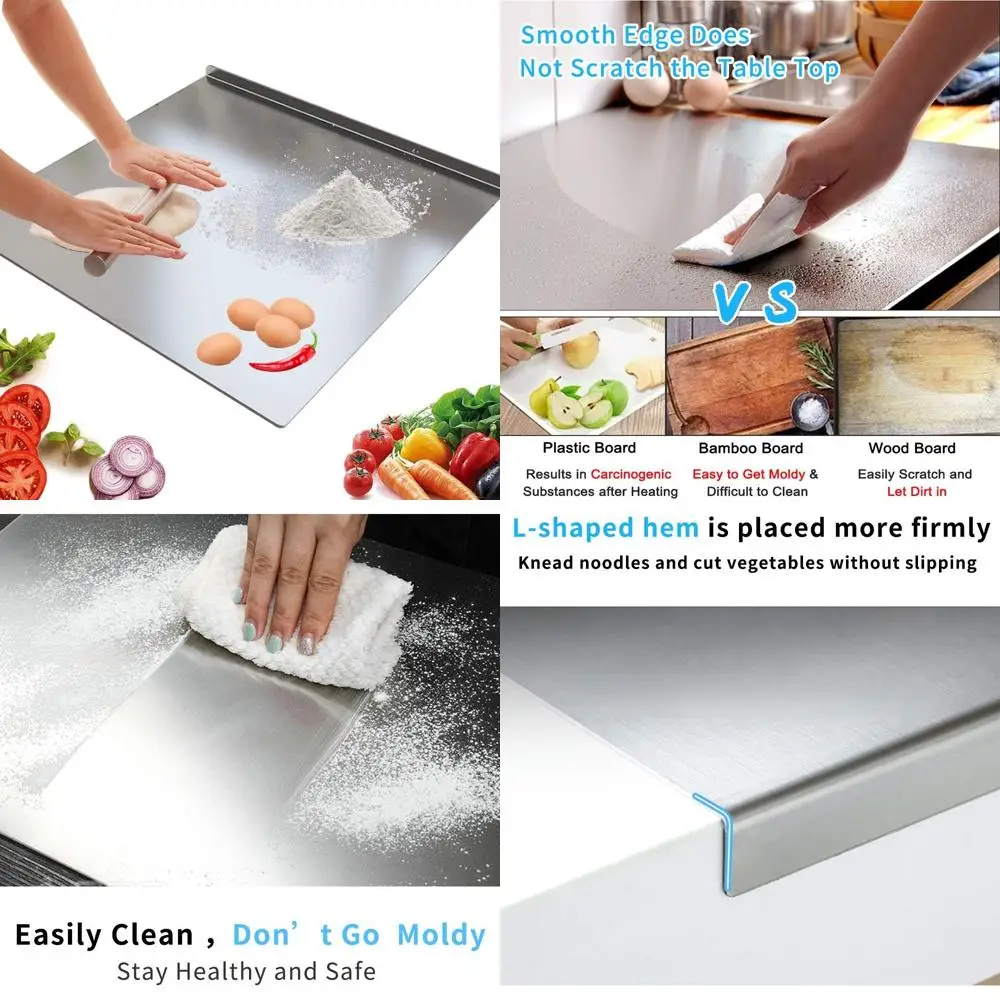 Большая разделочная доска из нержавеющей стали с антипригарной поверхностью для выпечки, резки фруктов и овощей
Большая разделочная доска из нержавеющей стали с антипригарной поверхностью для выпечки, резки фруктов и овощей