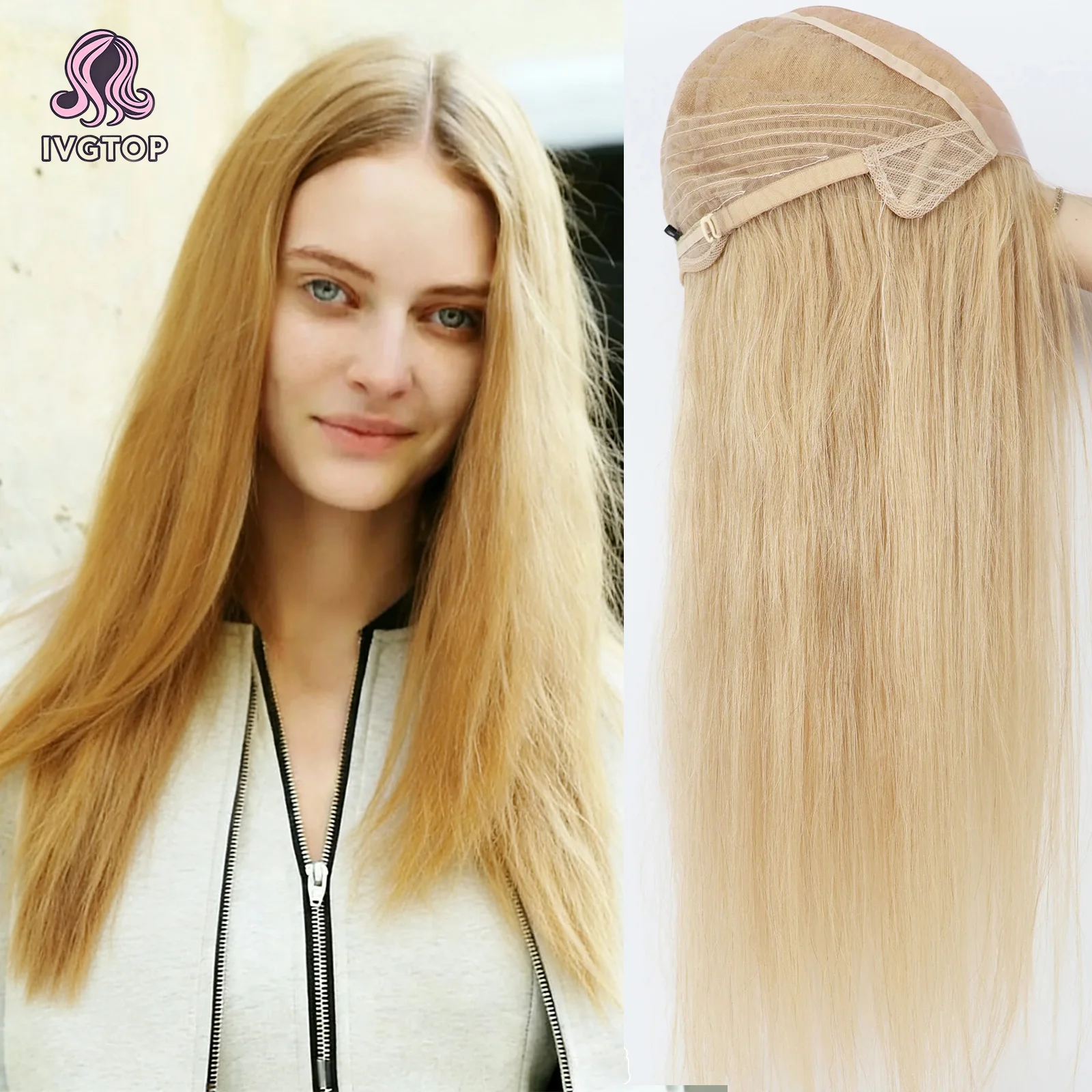 Women's Full Mono Lace Wig Honey Blonde #18 Soft Silk Top Breathable Wig Real European Virgin Hair Straight Silk Base Crown
Women's Full Mono Lace Wig Honey Blonde #18 Soft Silk Top Breathable Wig Real European Virgin Hair Straight Silk Base Crown