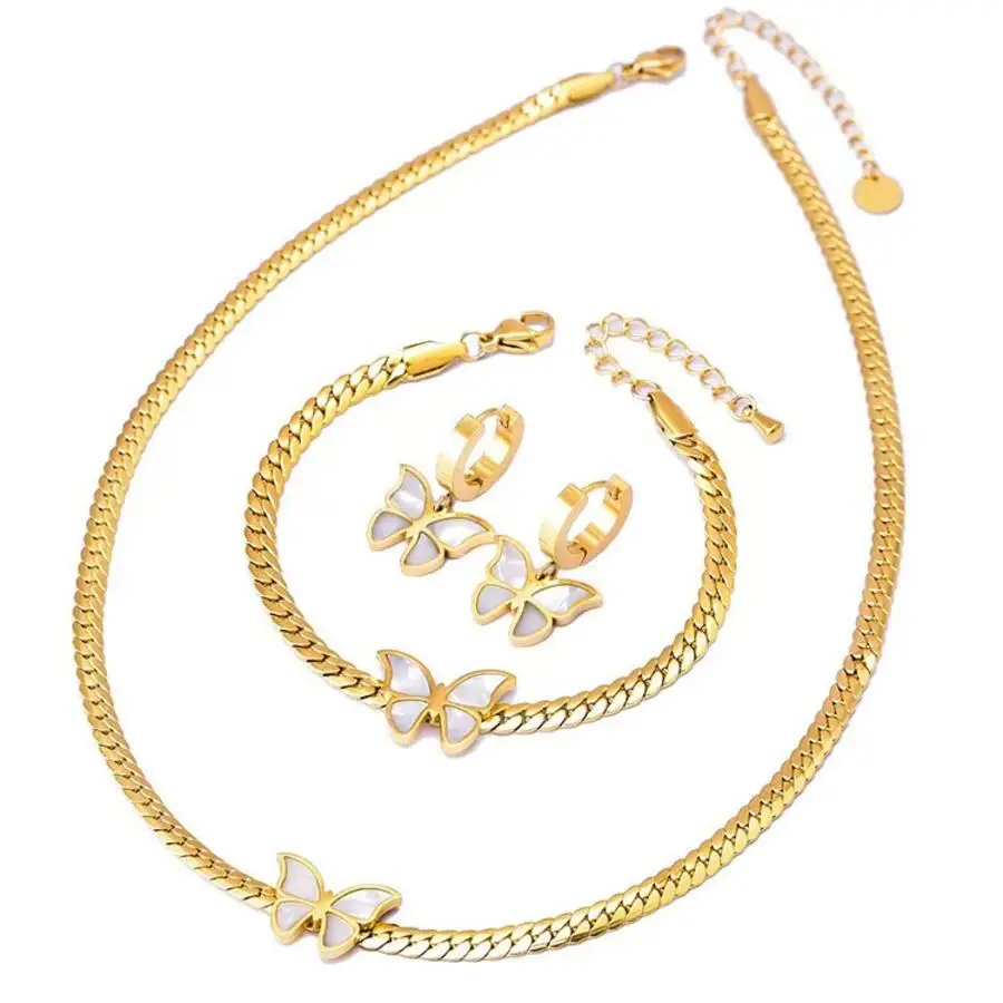 Blade chain, shell, butterfly, collarbone chain, waterproof and sweat proof women's bracelet, short earrings, gold necklace
Blade chain, shell, butterfly, collarbone chain, waterproof and sweat proof women's bracelet, short earrings, gold necklace