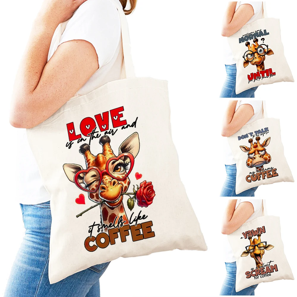 Coffee Loving Giraffe Lady Shopper Bag Double Print Sarcastic Giraffe Women Daily Use Shoulder Handbag Lazy Girl Shopping Bags
Coffee Loving Giraffe Lady Shopper Bag Double Print Sarcastic Giraffe Women Daily Use Shoulder Handbag Lazy Girl Shopping Bags
