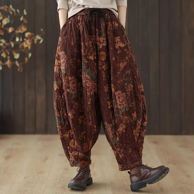 Retro Style Printed Spliced Cotton Linen Harem Pants For Women In Autumn And Winter Loose Casual Oversized Quilted Trousers A430
Retro Style Printed Spliced Cotton Linen Harem Pants For Women In Autumn And Winter Loose Casual Oversized Quilted Trousers A430