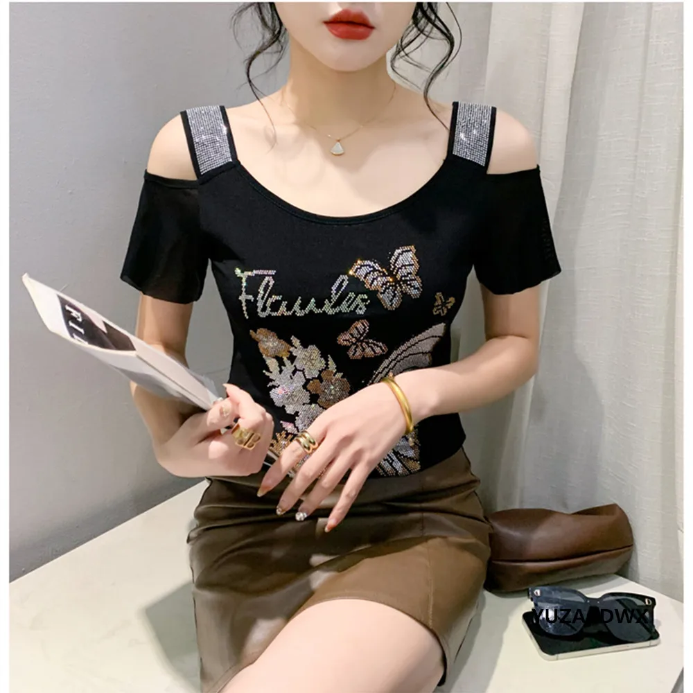 2025 New Fashion Women’s Mesh T-Shirt Clothes Sexy Off Shoulder Luxury Hot Diamonds Tops Summer Short Sleeve Female Tees Blouse
2025 New Fashion Women’s Mesh T-Shirt Clothes Sexy Off Shoulder Luxury Hot Diamonds Tops Summer Short Sleeve Female Tees Blouse
