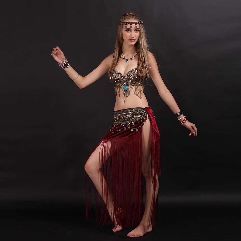 Size S-XL Belly Dancing Clothes Tribal 2pcs Set Coins Bra, Tassel Hip Scarf Tribal Belly Dance Costume Set Performance
Size S-XL Belly Dancing Clothes Tribal 2pcs Set Coins Bra, Tassel Hip Scarf Tribal Belly Dance Costume Set Performance