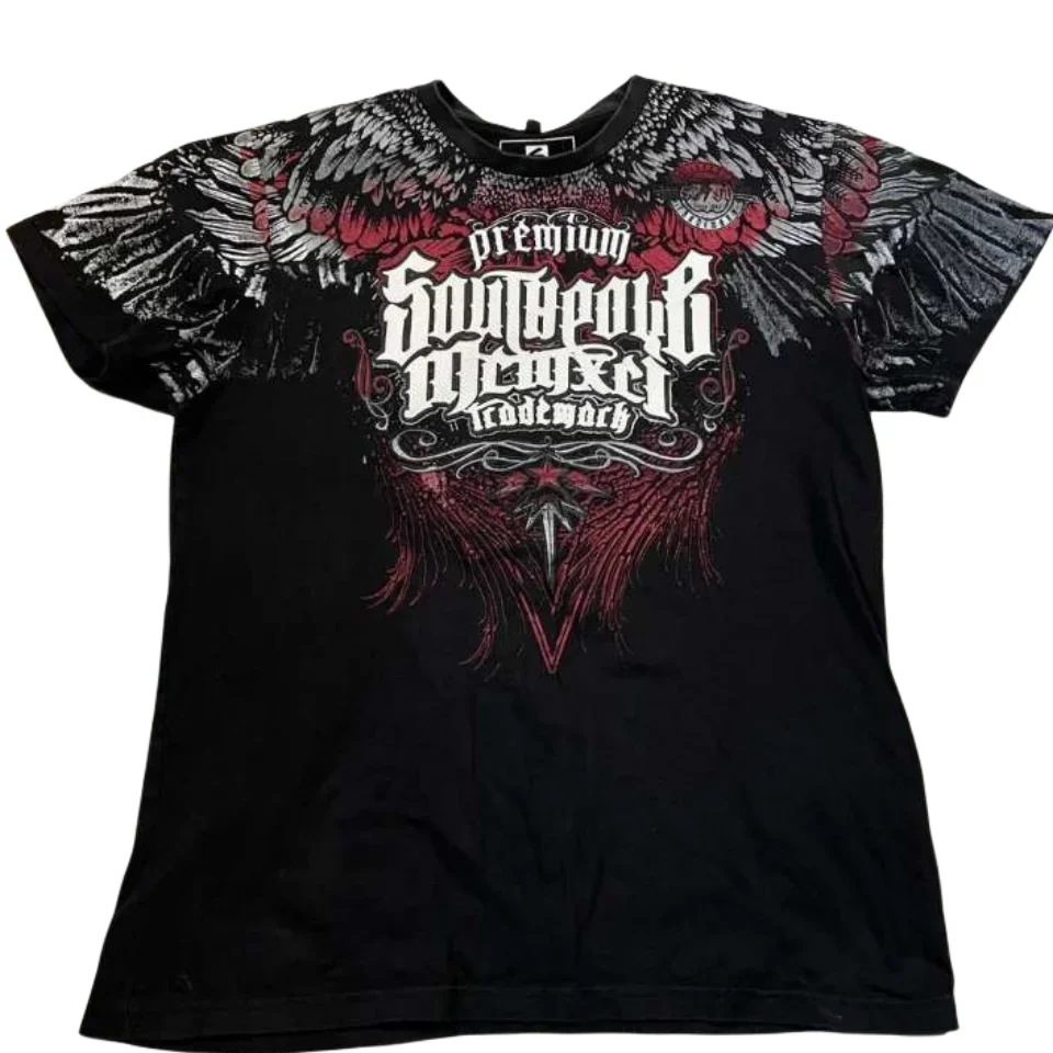 Harajuku Retro Hip-Hop Wing Printing Oversized Y2K T-Shirt Men's And Women's Short-Sleeved Gothic Clothing Tops Street Clothes
Harajuku Retro Hip-Hop Wing Printing Oversized Y2K T-Shirt Men's And Women's Short-Sleeved Gothic Clothing Tops Street Clothes