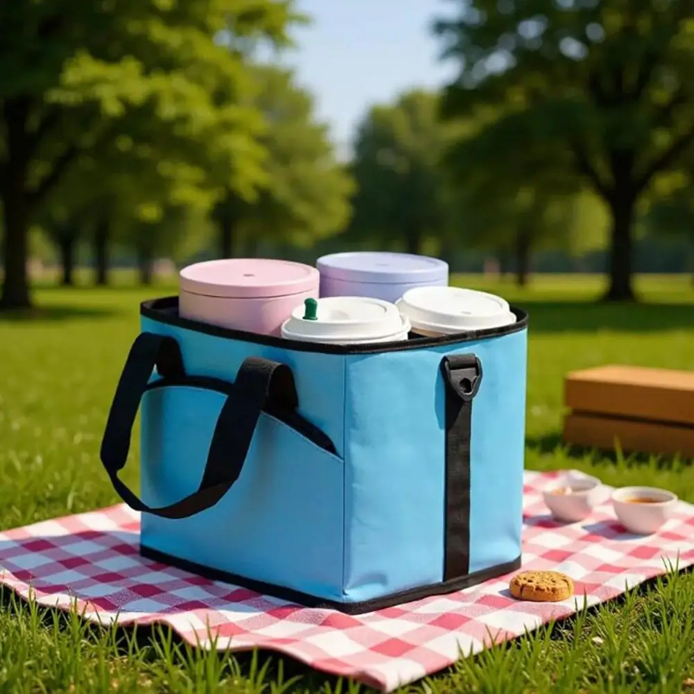 Drink Bag 4-Compartment Insulated Beverage Carrier Foldable with Adjustable Comfortable Shoulder Strap for Travel Hiking Sports
Drink Bag 4-Compartment Insulated Beverage Carrier Foldable with Adjustable Comfortable Shoulder Strap for Travel Hiking Sports