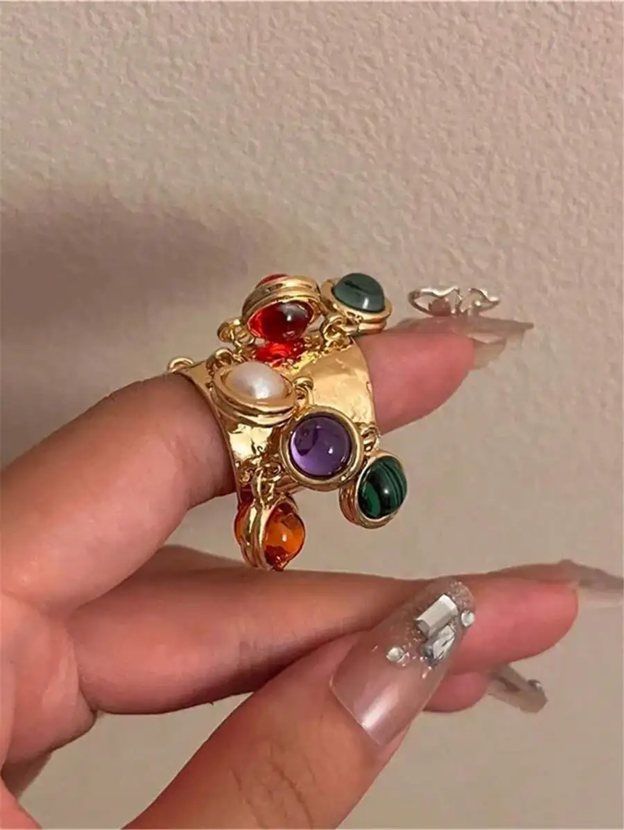 Vintage Adjustable Multi Stone Ring For Women With Pearl And Gemstones
Vintage Adjustable Multi Stone Ring For Women With Pearl And Gemstones