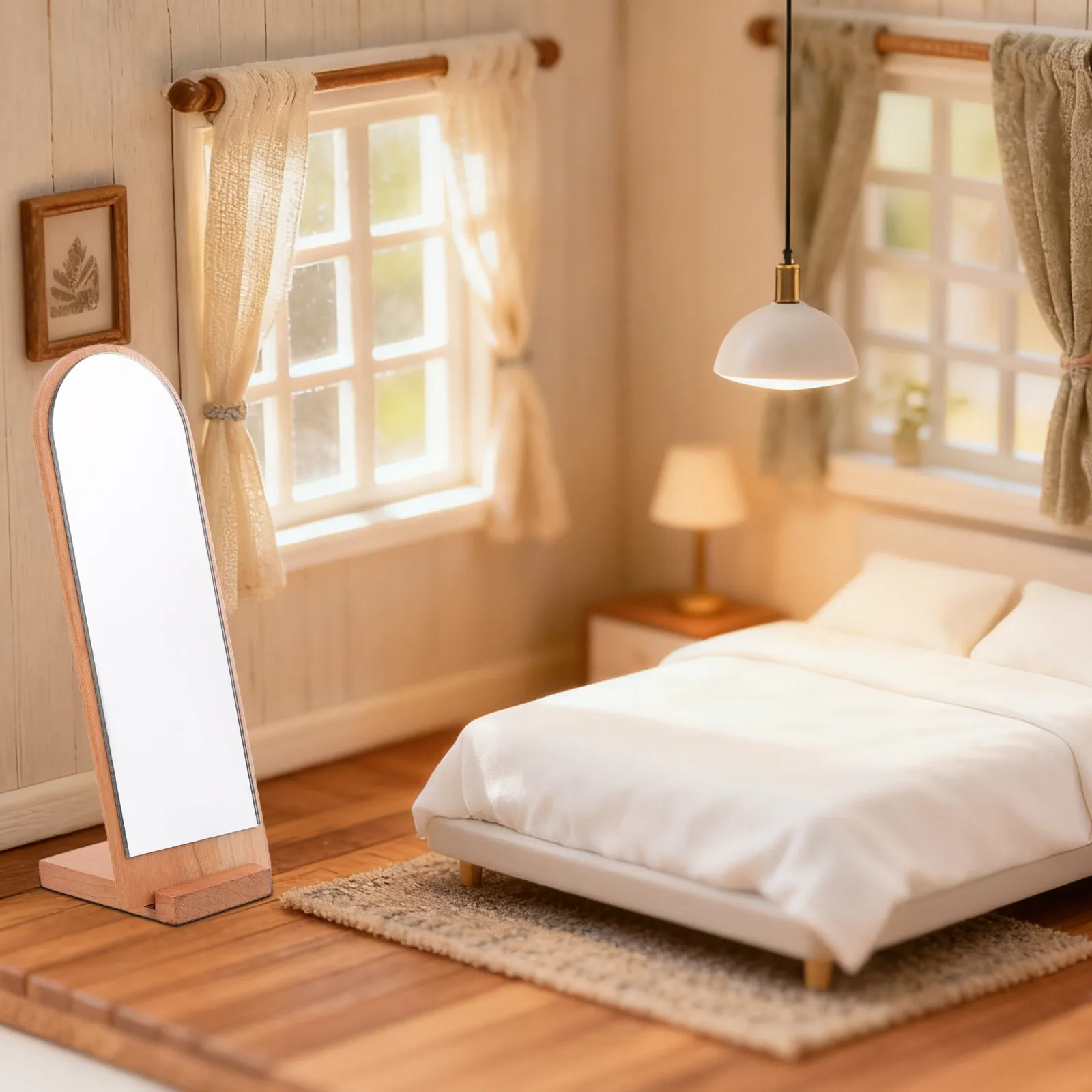 Miniature Standing Full Length Wood Mirror Vanity Floor Mirror for Dollhouse Bedroom Entrance Hall Pretend Play
Miniature Standing Full Length Wood Mirror Vanity Floor Mirror for Dollhouse Bedroom Entrance Hall Pretend Play