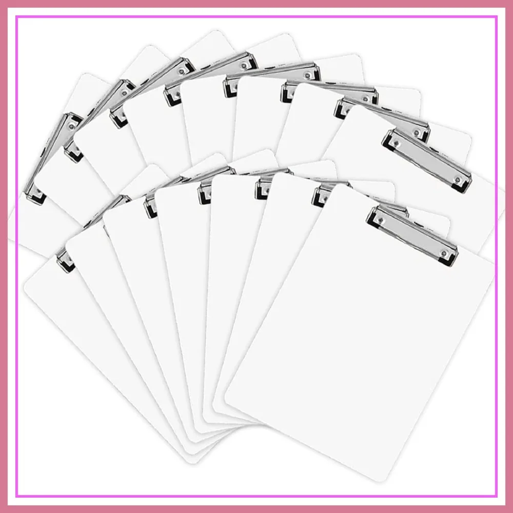 Dry Erase Clipboards, 15 Pack Hardboard Office Whiteboard Clipboards Low Profile Standard A4 Letter Size, Eco Friendly, 12.5 x 9 Inch
Dry Erase Clipboards, 15 Pack Hardboard Office Whiteboard Clipboards Low Profile Standard A4 Letter Size, Eco Friendly, 12.5 x 9 Inch