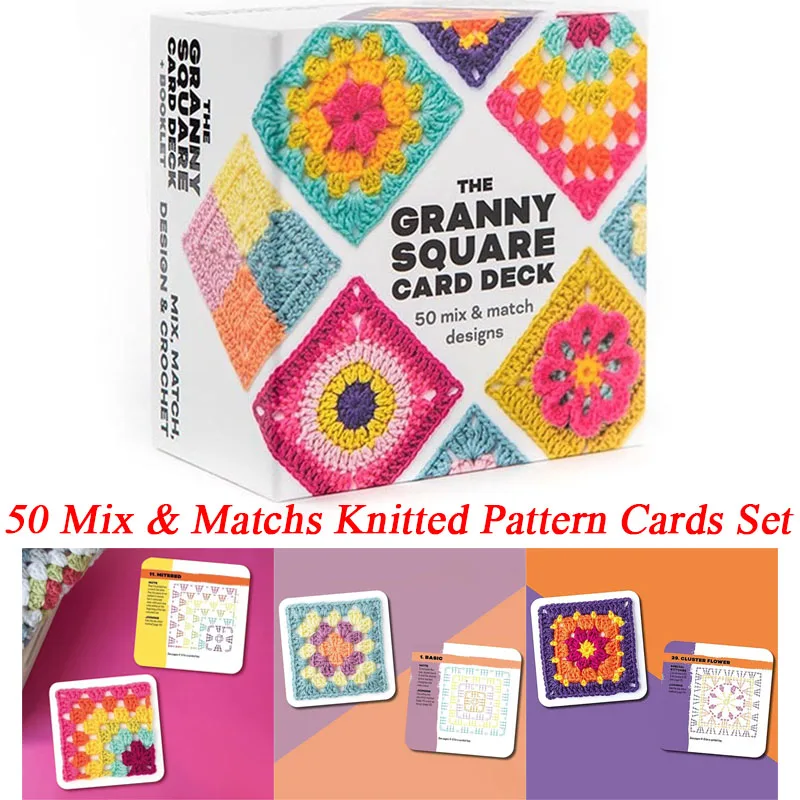 50 Mix & Matchs Designs Grandma Knitted Pattern Square Cards Set Knitting Tutorial DIY Crochet Accessories For Beginners
50 Mix & Matchs Designs Grandma Knitted Pattern Square Cards Set Knitting Tutorial DIY Crochet Accessories For Beginners