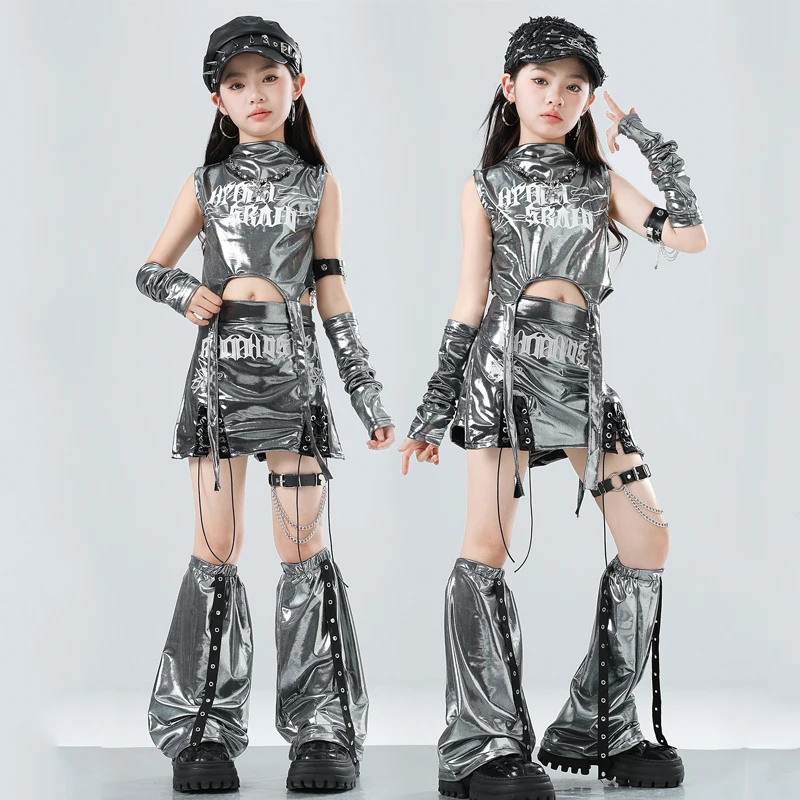 2026 New Jazz Dance Costumes For Girls Group Children'S Day Sliver Vest Skirts Kpop Outfits Hip Hop Dance Rave Clothes XH4791
2026 New Jazz Dance Costumes For Girls Group Children'S Day Sliver Vest Skirts Kpop Outfits Hip Hop Dance Rave Clothes XH4791