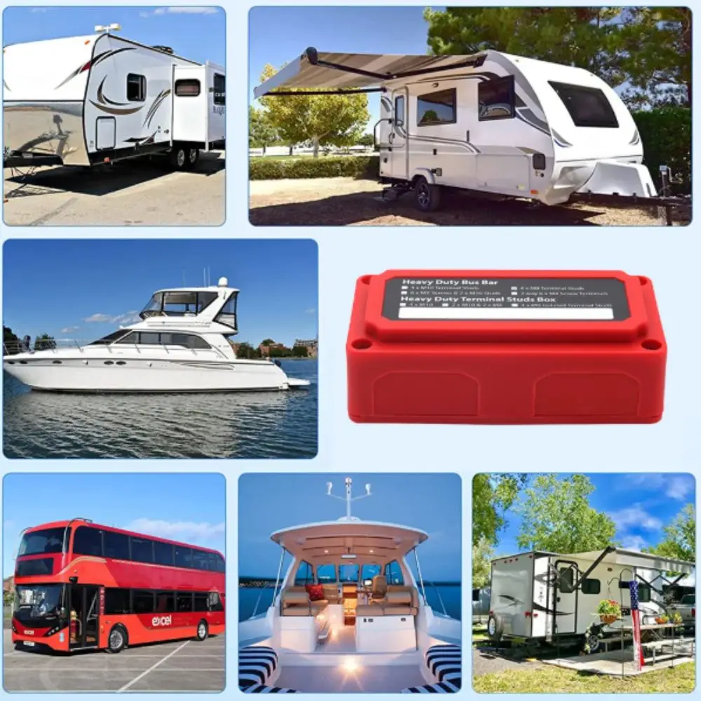 Heavy-Duty Modular Design DC 48v Distribution Block 4 Terminal Studs M8 Studs Bus Bar Box Highest Amperage Rated 300A Rated
Heavy-Duty Modular Design DC 48v Distribution Block 4 Terminal Studs M8 Studs Bus Bar Box Highest Amperage Rated 300A Rated