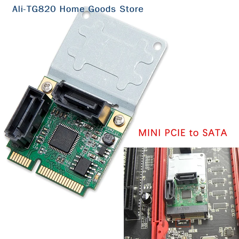 1PC*Mini PCI-E to 2 Ports SATA 3.0 Expansion Adapter PCI-Express Chip Expansion Adapter Card Mini PCIe to dual SATA add on card
1PC*Mini PCI-E to 2 Ports SATA 3.0 Expansion Adapter PCI-Express Chip Expansion Adapter Card Mini PCIe to dual SATA add on card