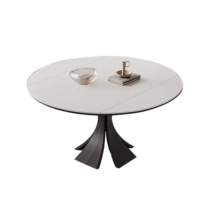 French retro retractable rock slab dining table white household small apartment Italian light luxury slim round solid wood
French retro retractable rock slab dining table white household small apartment Italian light luxury slim round solid wood