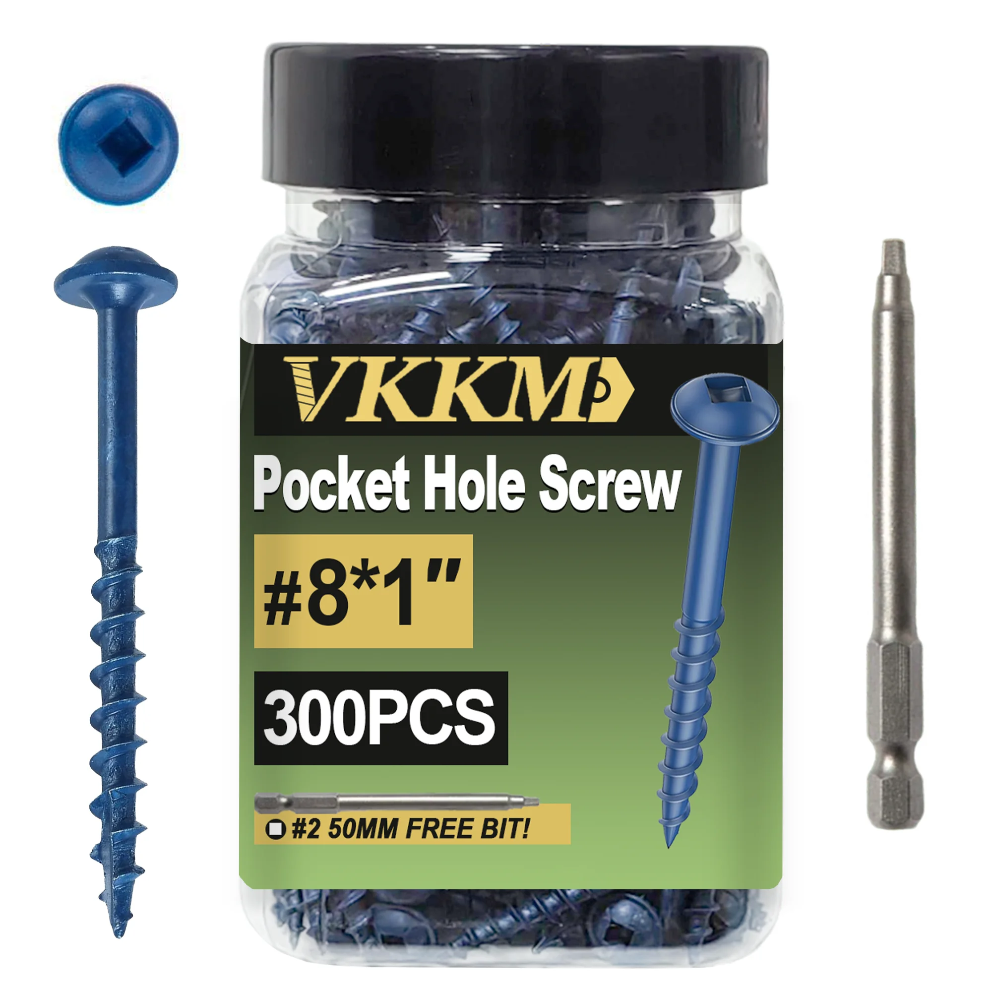 VKKM 300/500PCS #8×1 Pocket Hole Screws, Square Drive Self Tapping Wood Screws, for Woodworking, Furniture Assembly
VKKM 300/500PCS #8×1 Pocket Hole Screws, Square Drive Self Tapping Wood Screws, for Woodworking, Furniture Assembly
