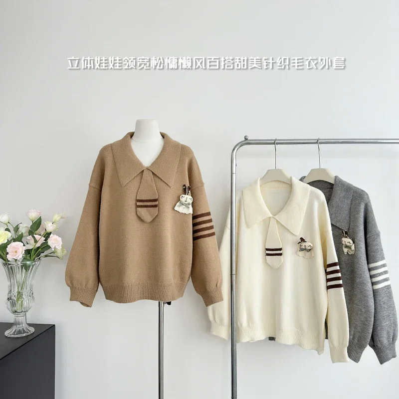 MiiiiX Preppy Style Cute Cartoon Rabbit Knitted Sweater Women Pullover 2024 Autumn New Loose Large Size Top Sweet Female Clothes
MiiiiX Preppy Style Cute Cartoon Rabbit Knitted Sweater Women Pullover 2024 Autumn New Loose Large Size Top Sweet Female Clothes