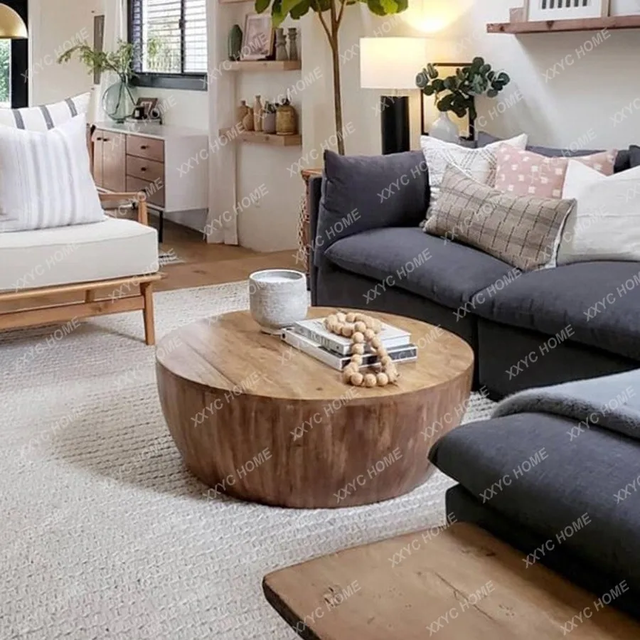 M light luxury round coffee table solid wood living room small apartment round tea table
M light luxury round coffee table solid wood living room small apartment round tea table