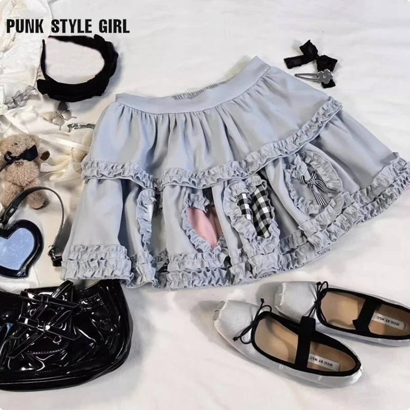 2024 Women Japanese Sweet Gothic Lolita Kawaii Mini Skirt Love Ruffled Pleated Cake Skirt Y2k Girls Harajuku Cute Short Skirts
2024 Women Japanese Sweet Gothic Lolita Kawaii Mini Skirt Love Ruffled Pleated Cake Skirt Y2k Girls Harajuku Cute Short Skirts