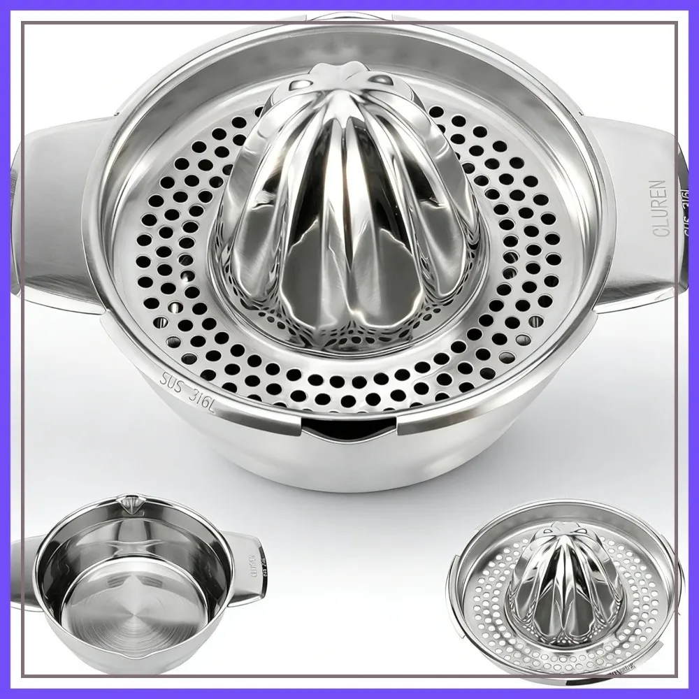 Premium 316L Stainless Steel Lemon Squeezer & Manual Juicer - Heavy Duty Hand Press for Orange, Citrus, Lime | Dishwasher Safe & Anti-Corrosion
Premium 316L Stainless Steel Lemon Squeezer & Manual Juicer - Heavy Duty Hand Press for Orange, Citrus, Lime | Dishwasher Safe & Anti-Corrosion