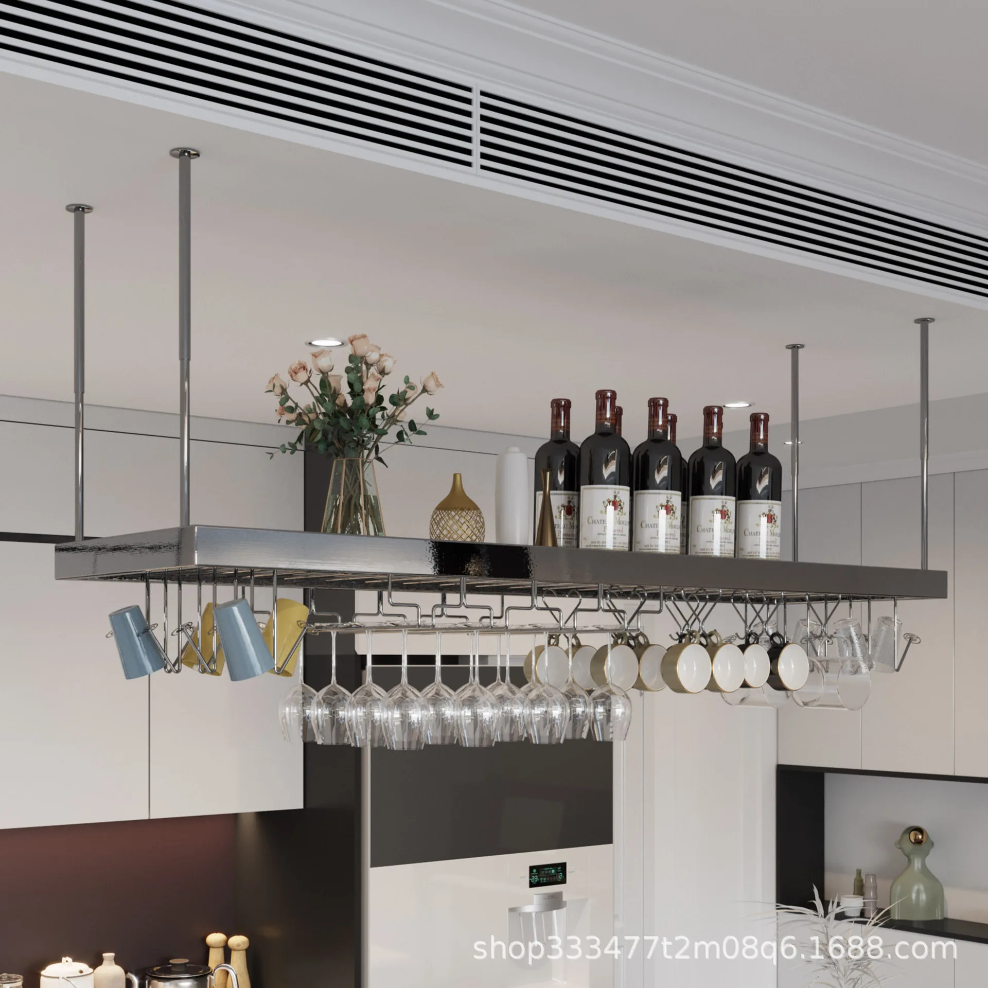 Bar creative wine rack ornament modern simple wine glass rack upside down household stainless steel rack hanging storage
Bar creative wine rack ornament modern simple wine glass rack upside down household stainless steel rack hanging storage