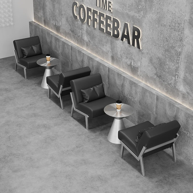 Internet celebrity milk tea shop, coffee shop single sofa, industrial wind stainless steel table and chair combination
Internet celebrity milk tea shop, coffee shop single sofa, industrial wind stainless steel table and chair combination