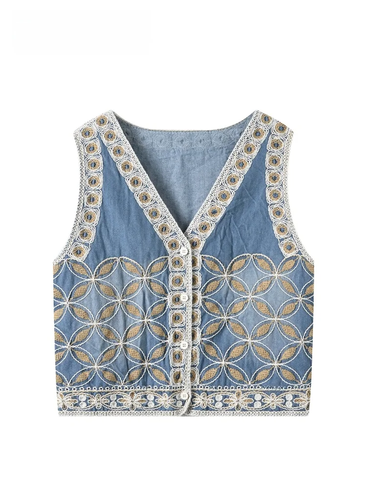 plus Size Denim Vest Women's Summer New Style Design Sensation Versatile Slimming Top Retro Style Short Length Cotton Material
plus Size Denim Vest Women's Summer New Style Design Sensation Versatile Slimming Top Retro Style Short Length Cotton Material