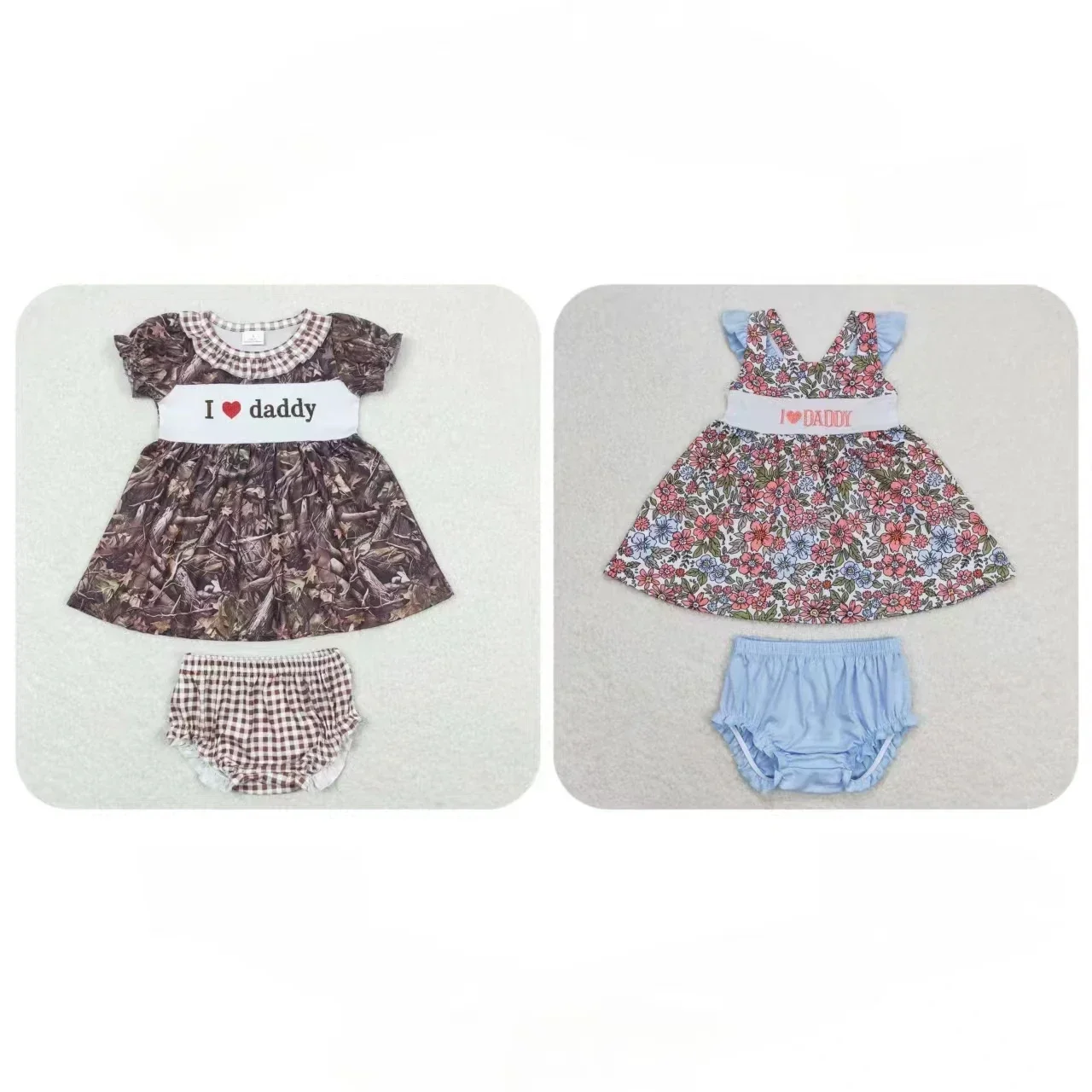 Wholesale Children Embroidery Daddy Tunic Infant Baby Girl Set Bummie Shorts Toddler Kids Girls Floral Camo Summer Outfit
Wholesale Children Embroidery Daddy Tunic Infant Baby Girl Set Bummie Shorts Toddler Kids Girls Floral Camo Summer Outfit