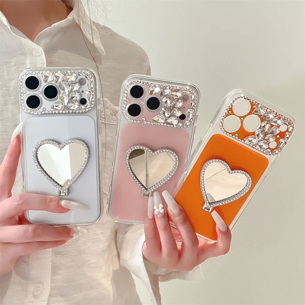 Luxury Diamond Love Mirror Stand Fashion Phone Case for iPhone 14 13 15 Pro 16 Max 17 Pro Max Funda Cute Cases Korea Shock Cover
Luxury Diamond Love Mirror Stand Fashion Phone Case for iPhone 14 13 15 Pro 16 Max 17 Pro Max Funda Cute Cases Korea Shock Cover