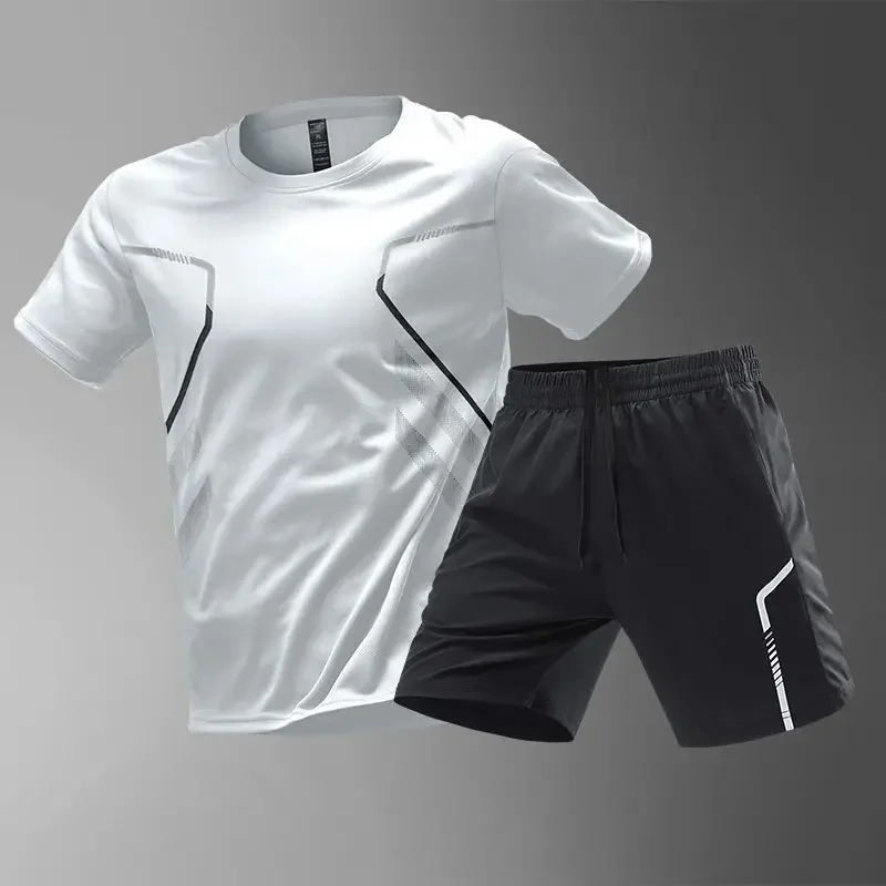 Hot Summer Men's Suit New Quick-drying Breathable Fitness Clothing Training Short-sleeved Top Shorts Set Outdoor Daily Fashion C
Hot Summer Men's Suit New Quick-drying Breathable Fitness Clothing Training Short-sleeved Top Shorts Set Outdoor Daily Fashion C