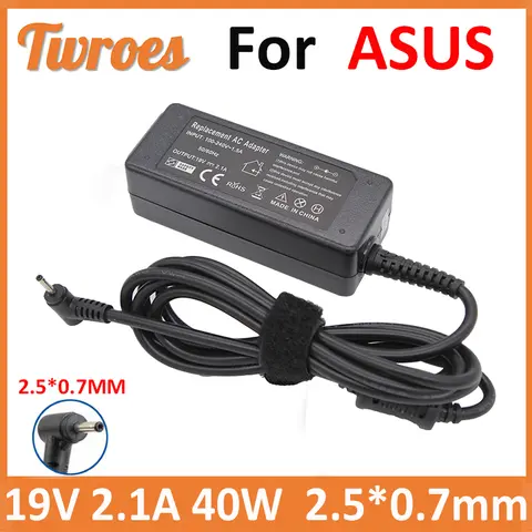 Chargeur pour ordinateur portable 40W 19V 2.l'autorisation 2.5x0.7mm, adaptateur pour ASUS Eee 1001PX B D 1005HA B E 1001PQD 1015PX 1008 HA XGSM CH 1201 1025 1215B