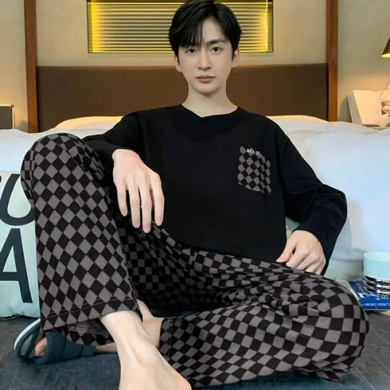 Man Pajama Set Large Size Nightgown Men Homewear Loose Bath Robe Men Loungewear Autumn Long Sleeve Pajama Pants Youth Sportswear
Man Pajama Set Large Size Nightgown Men Homewear Loose Bath Robe Men Loungewear Autumn Long Sleeve Pajama Pants Youth Sportswear