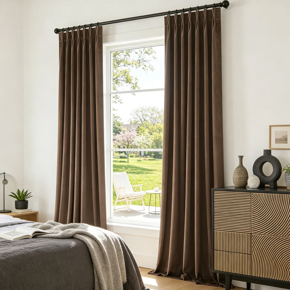 2 Panels Coffee Brown Velvet Curtains, Thermal Pinch Pleat Window Drapes for Bedroom Living Room Farmhouse Decor
2 Panels Coffee Brown Velvet Curtains, Thermal Pinch Pleat Window Drapes for Bedroom Living Room Farmhouse Decor