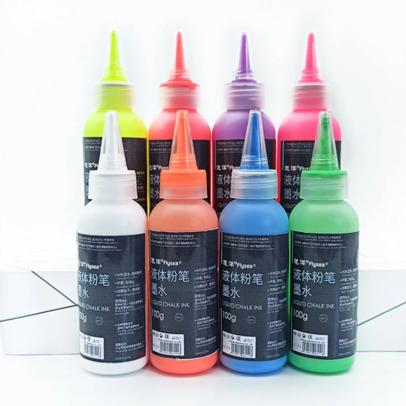 100ml Erasable Liquid Chalk Ink 8-color Wet Wipe Liquid Chalk Electronic Fluorescent Pen Supplement Liquid School Supplies
100ml Erasable Liquid Chalk Ink 8-color Wet Wipe Liquid Chalk Electronic Fluorescent Pen Supplement Liquid School Supplies