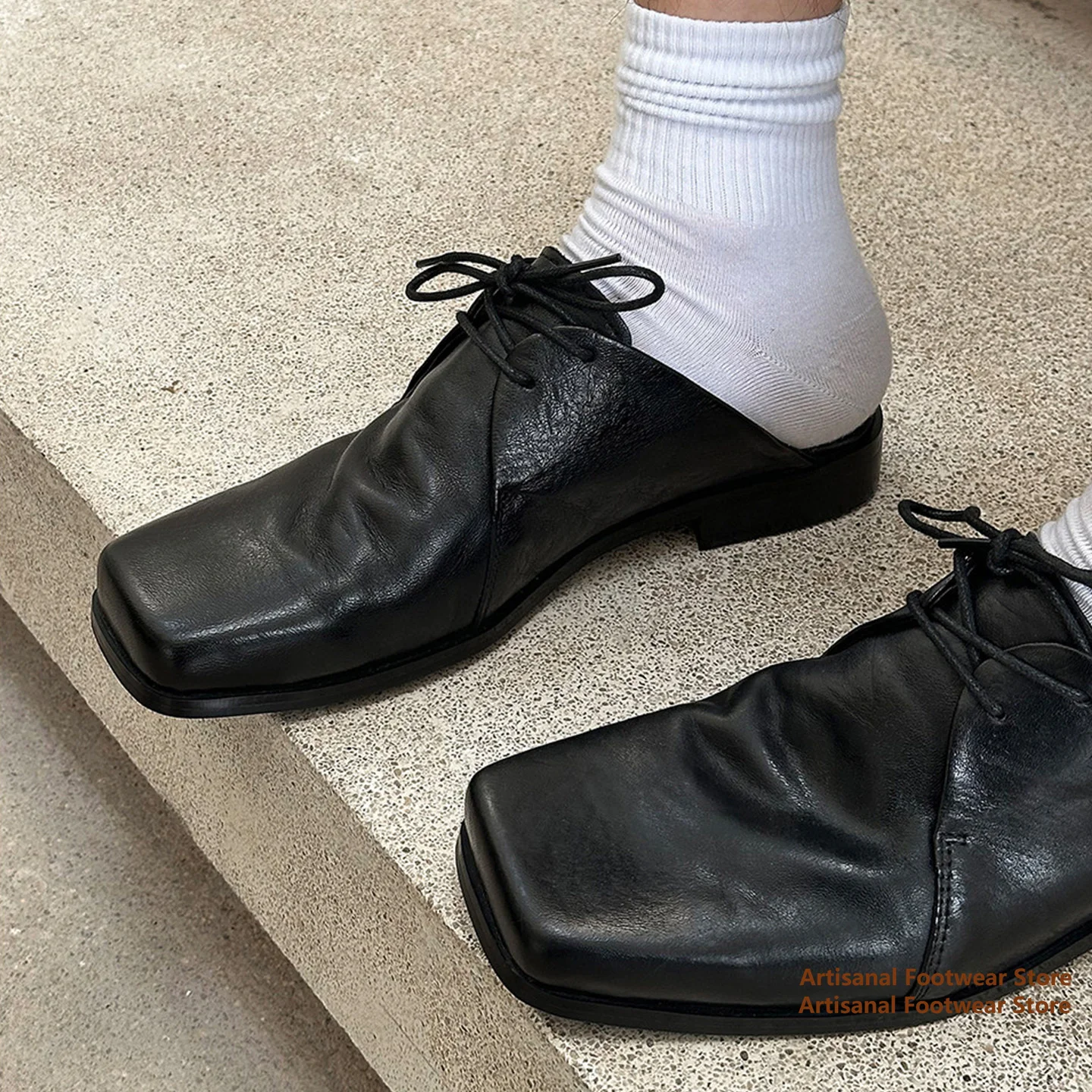 Cowhide Baotou Slippers Black Lace Up Square Toe Outdoor Mules Slippers Trendy Handmade Luxury Designer New In Men's Shoes
Cowhide Baotou Slippers Black Lace Up Square Toe Outdoor Mules Slippers Trendy Handmade Luxury Designer New In Men's Shoes