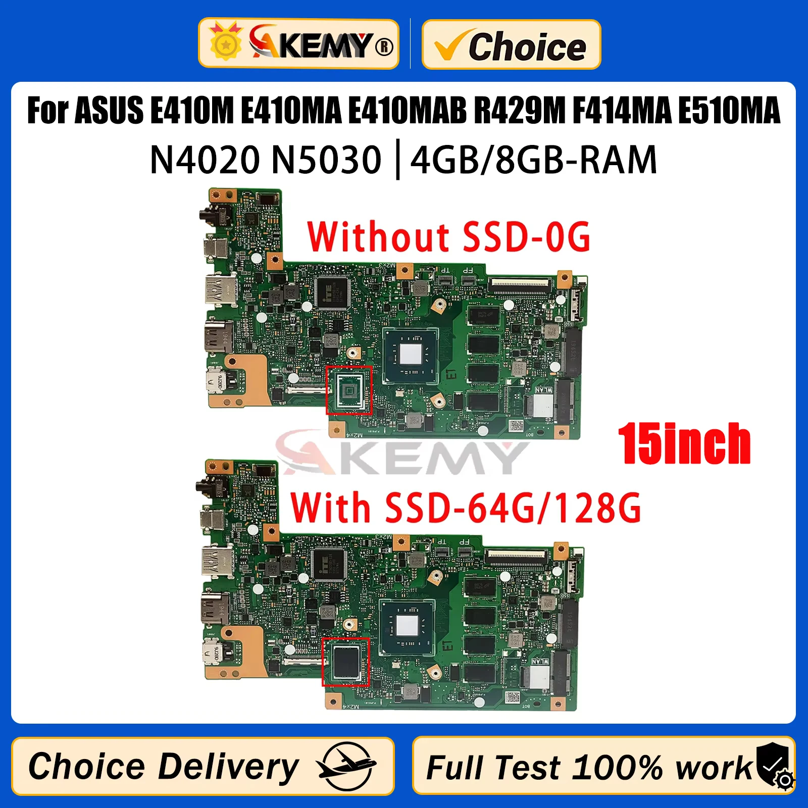 AKEMY E410MA For ASUS E410M E410MAB R429M F414MA E510MA Laptop Motherboard N4020/N4120 N5030 4GB/8GB
AKEMY E410MA For ASUS E410M E410MAB R429M F414MA E510MA Laptop Motherboard N4020/N4120 N5030 4GB/8GB