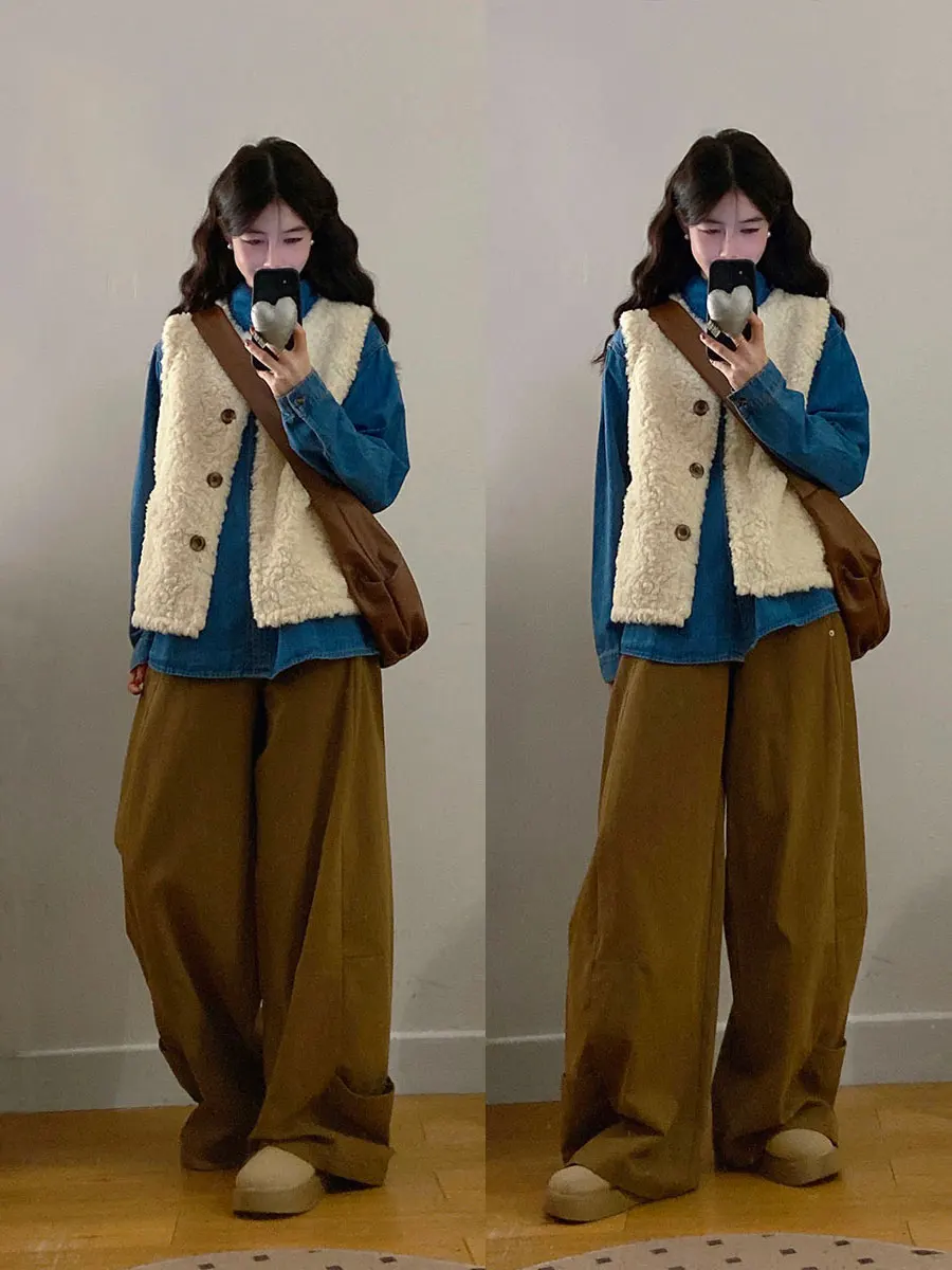 plus Size Autumn Winter Plu Svel Vest Top Korean Sle Denim irt Set Lazy Faion Women's Clothing High Waist Long ...
plus Size Autumn Winter Plu Svel Vest Top Korean Sle Denim irt Set Lazy Faion Women's Clothing High Waist Long ...