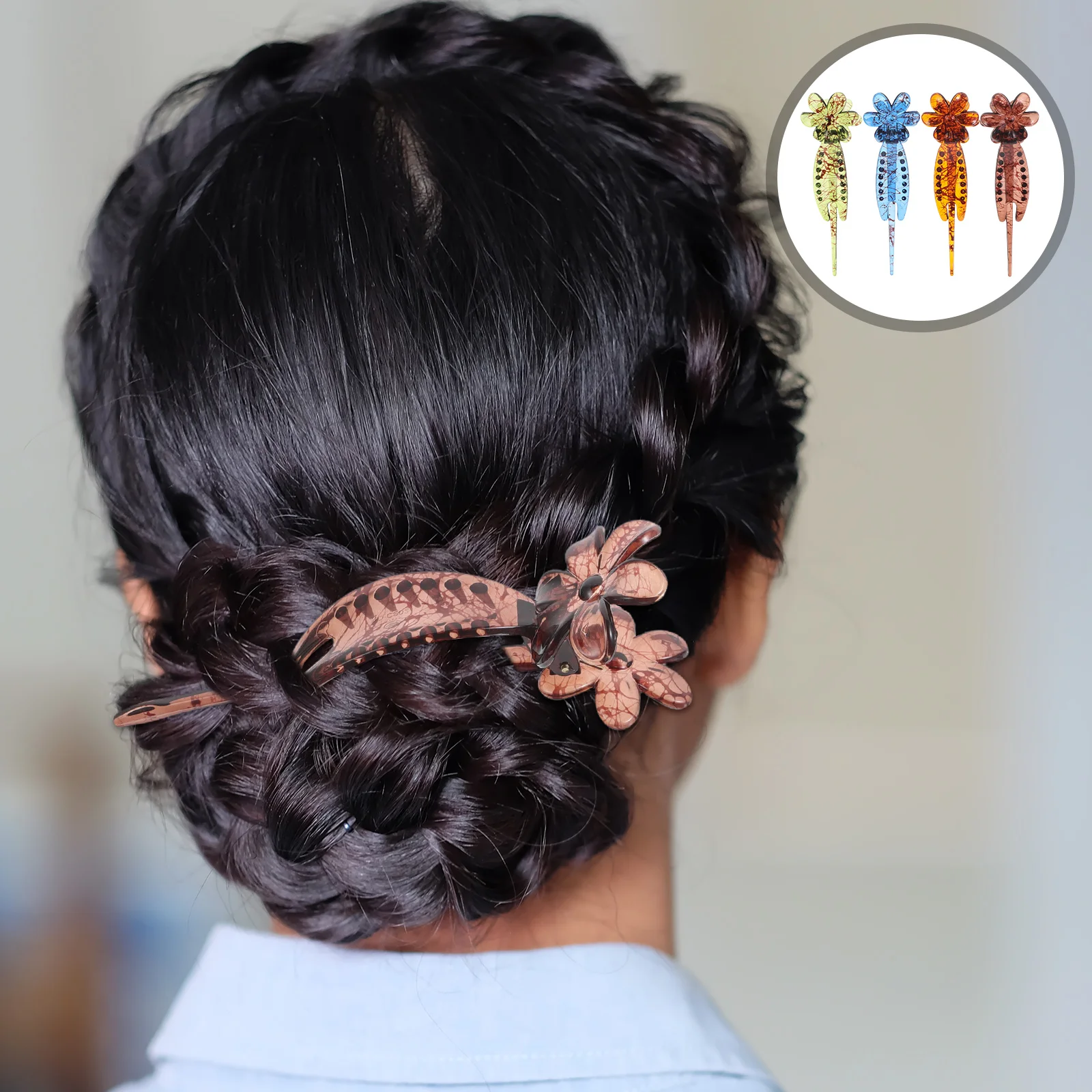 4 шт., винтажные заколки для волос с цветком, элегантные зажимы для шиньона, безопасные низкие булочки, легкие удобные аксессуары для укладки
4 шт., винтажные заколки для волос с цветком, элегантные зажимы для шиньона, безопасные низкие булочки, легкие удобные аксессуары для укладки