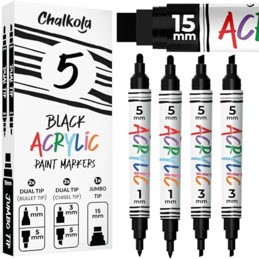Acrylic Paint Pen - Dual Tip Fine and Jumbo Size Ink Pens 1mm, 3mm, 5mm, 1mm Permanent Paint Marker for Posters, Wood, Metal, R
Acrylic Paint Pen - Dual Tip Fine and Jumbo Size Ink Pens 1mm, 3mm, 5mm, 1mm Permanent Paint Marker for Posters, Wood, Metal, R