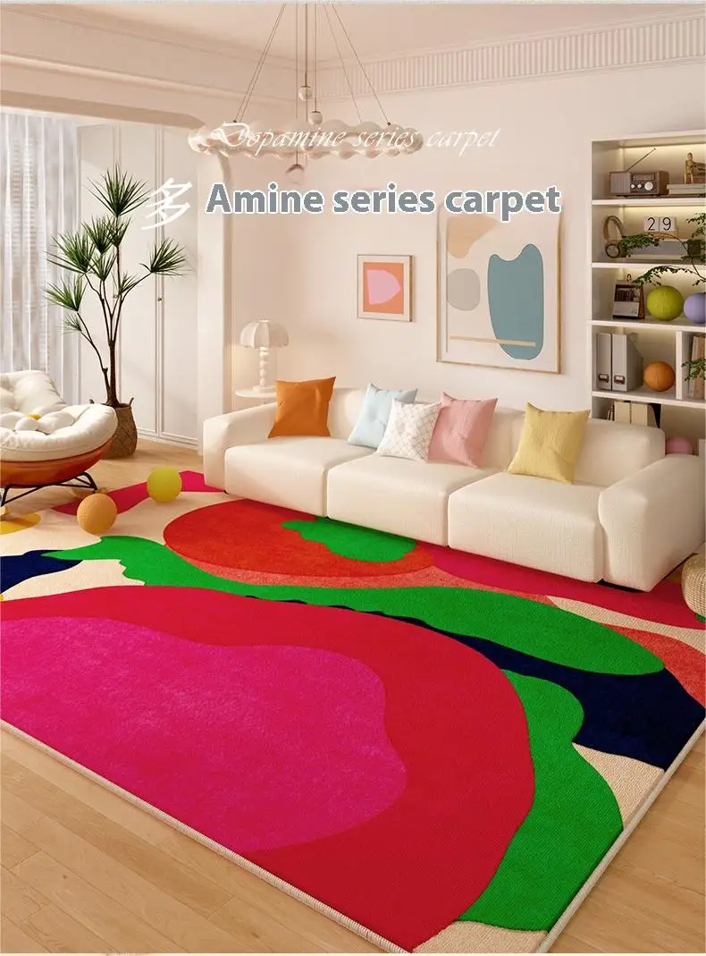 VIKAMA Dopamine Color Living Room Carpet Thickened Soundproof Bedroom Bed Mat Irregular Sofa Coffee Table Blanket Home Decor
VIKAMA Dopamine Color Living Room Carpet Thickened Soundproof Bedroom Bed Mat Irregular Sofa Coffee Table Blanket Home Decor