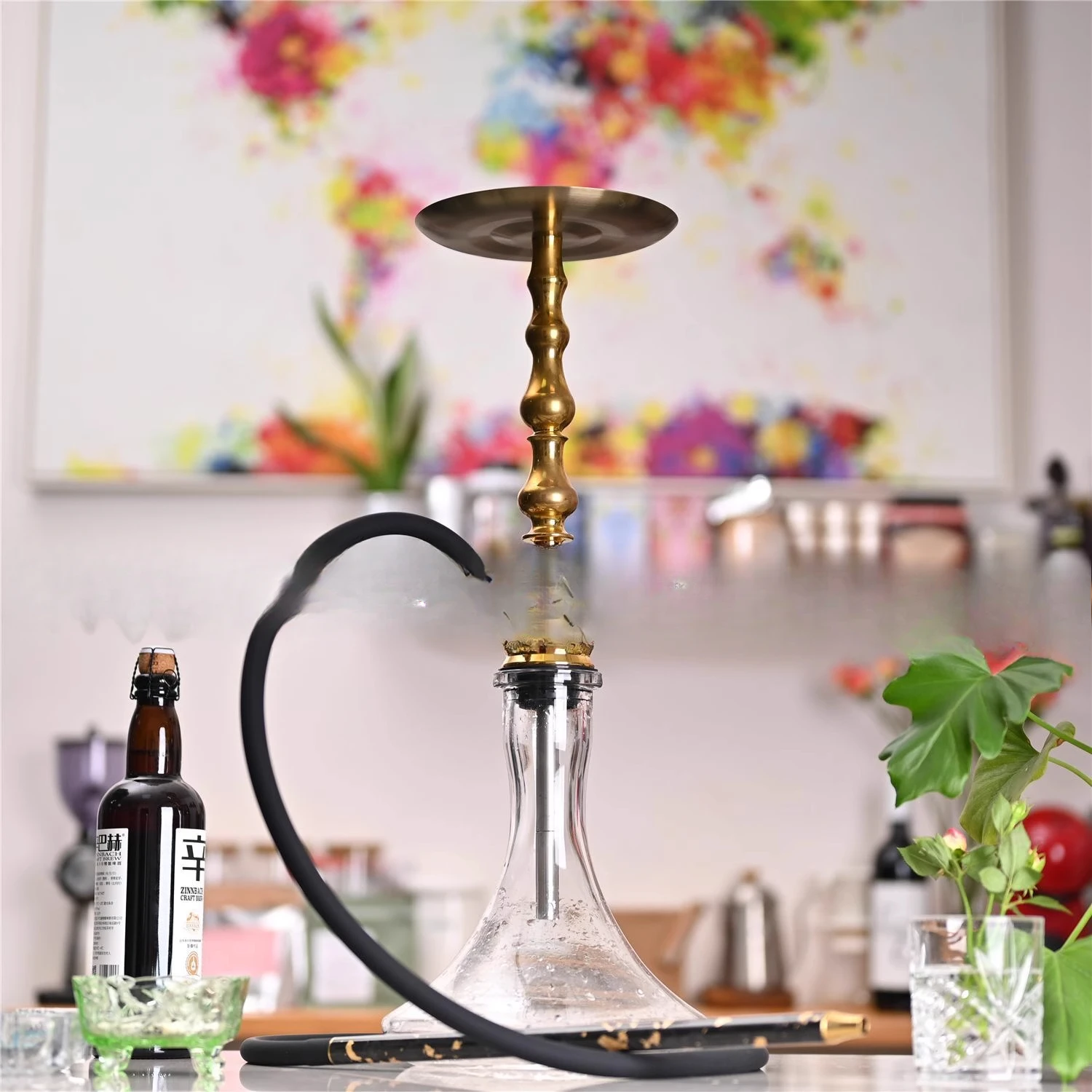 High-grade brass + stainless steel in-line model, Egyptian style big smoke, bar club
High-grade brass + stainless steel in-line model, Egyptian style big smoke, bar club