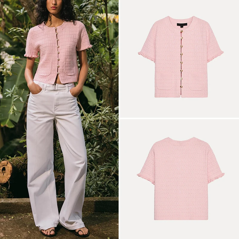 Elegant Casual Knitted Outerwear Layered Decorative Women's Fashion Summer 2025 ZADATA Commute Style Slim Fit Short Sleeve ro...
Elegant Casual Knitted Outerwear Layered Decorative Women's Fashion Summer 2025 ZADATA Commute Style Slim Fit Short Sleeve ro...