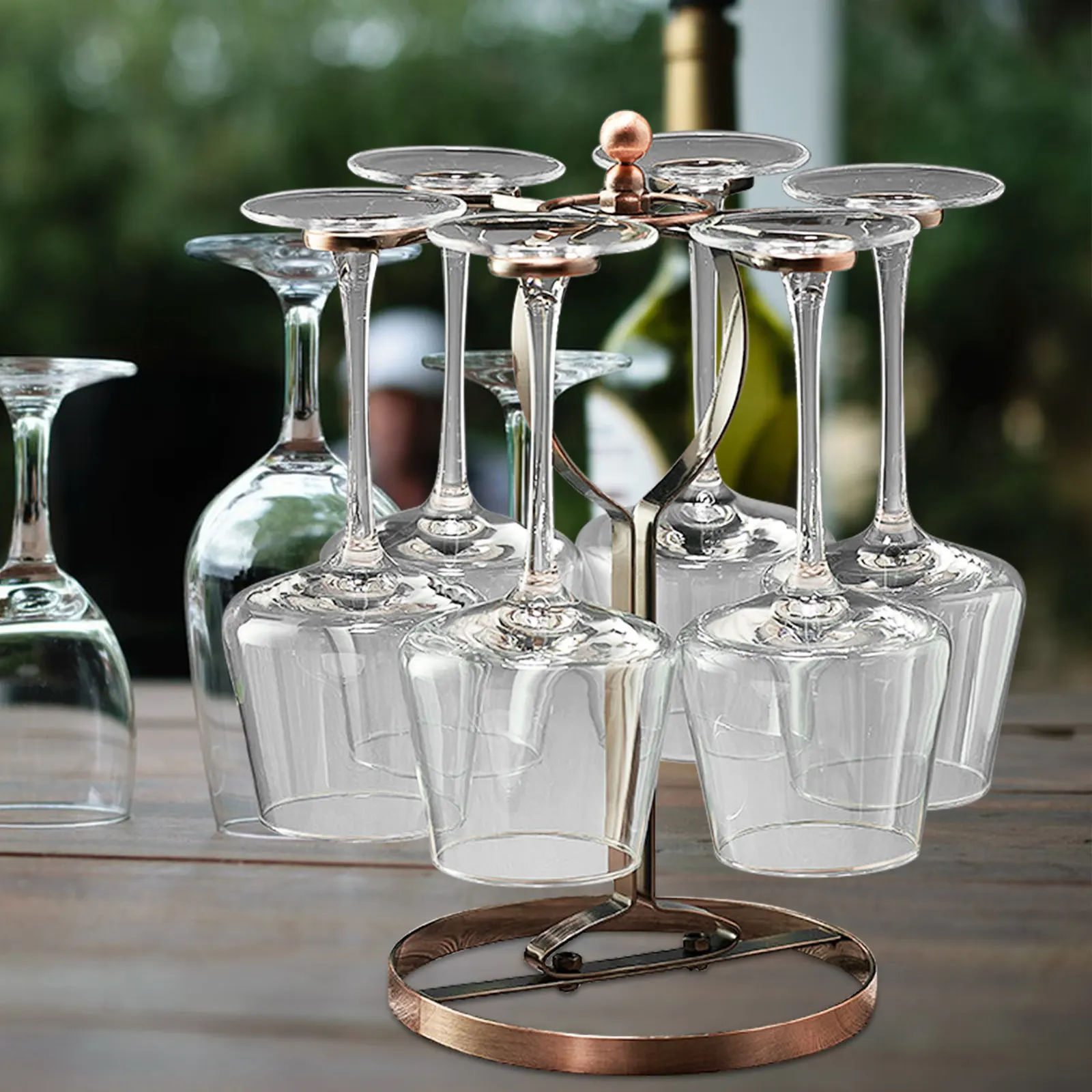 Wine Glass Hanging Rack Iron Art Base Sturdy Stable 6-Glass Holder Countertop Storage Organizer Vintage Decorative Wine Cup Rack
Wine Glass Hanging Rack Iron Art Base Sturdy Stable 6-Glass Holder Countertop Storage Organizer Vintage Decorative Wine Cup Rack