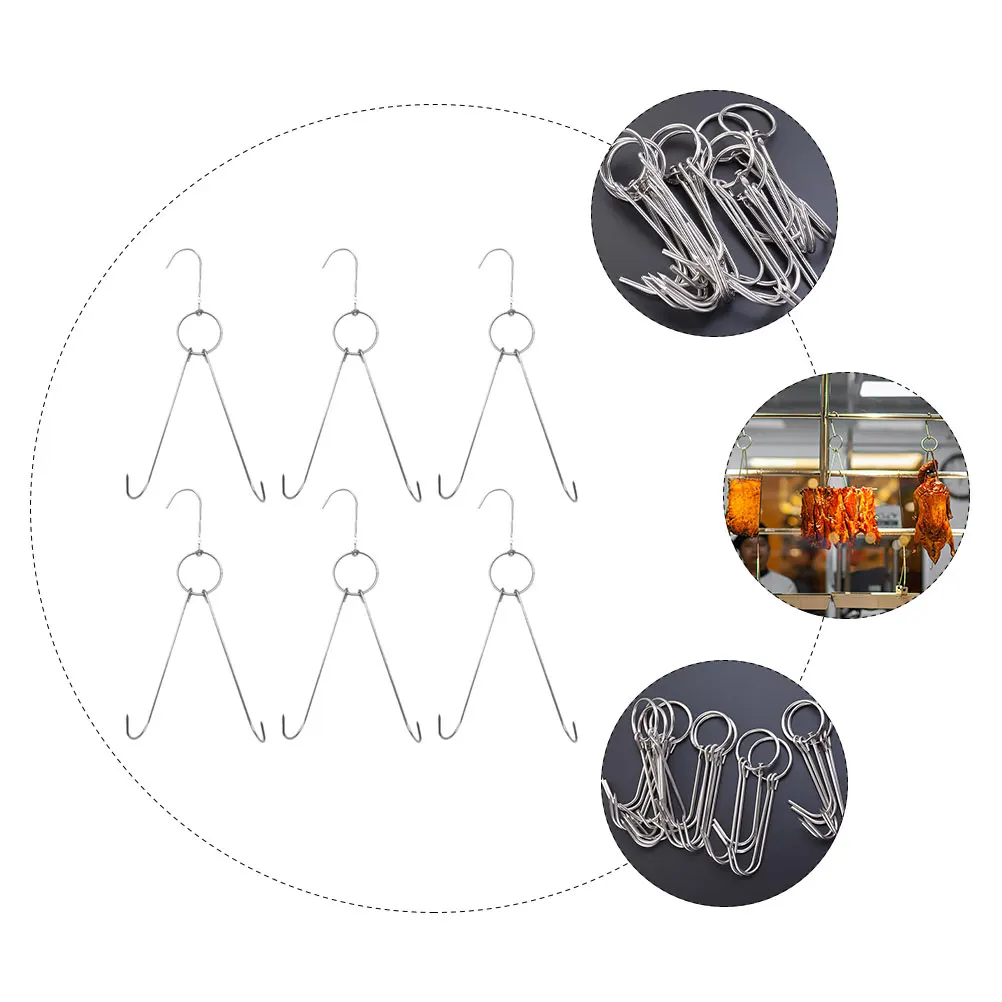 6Pcs Stainless Steel Meat Hooks Kitchen Meat Hangings Hanging Hooks for Roast Chicken Bacon Sausage Butchering
6Pcs Stainless Steel Meat Hooks Kitchen Meat Hangings Hanging Hooks for Roast Chicken Bacon Sausage Butchering