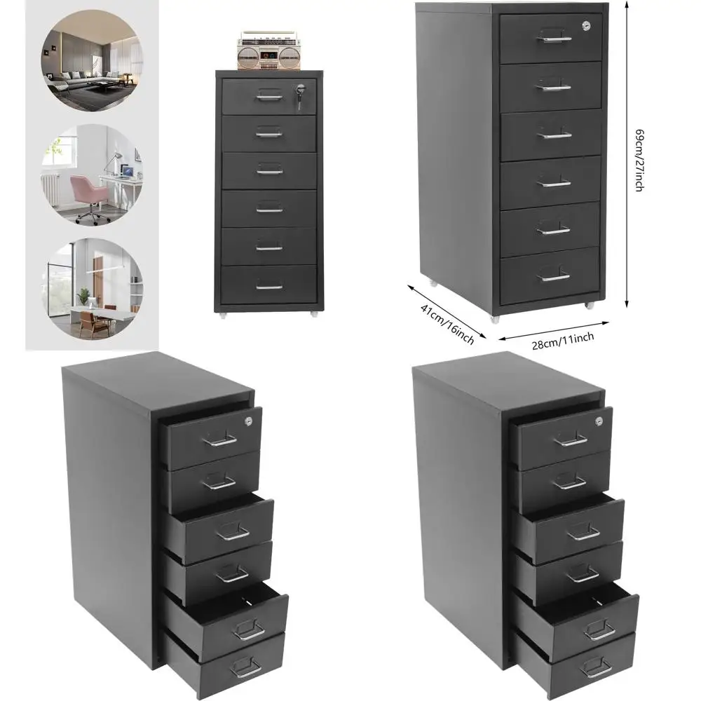 Металлический вертикальный шкаф для документов с 6 выдвижными ящиками, с замком, черный, для домашнего офиса, требуется сборка
Металлический вертикальный шкаф для документов с 6 выдвижными ящиками, с замком, черный, для домашнего офиса, требуется сборка
