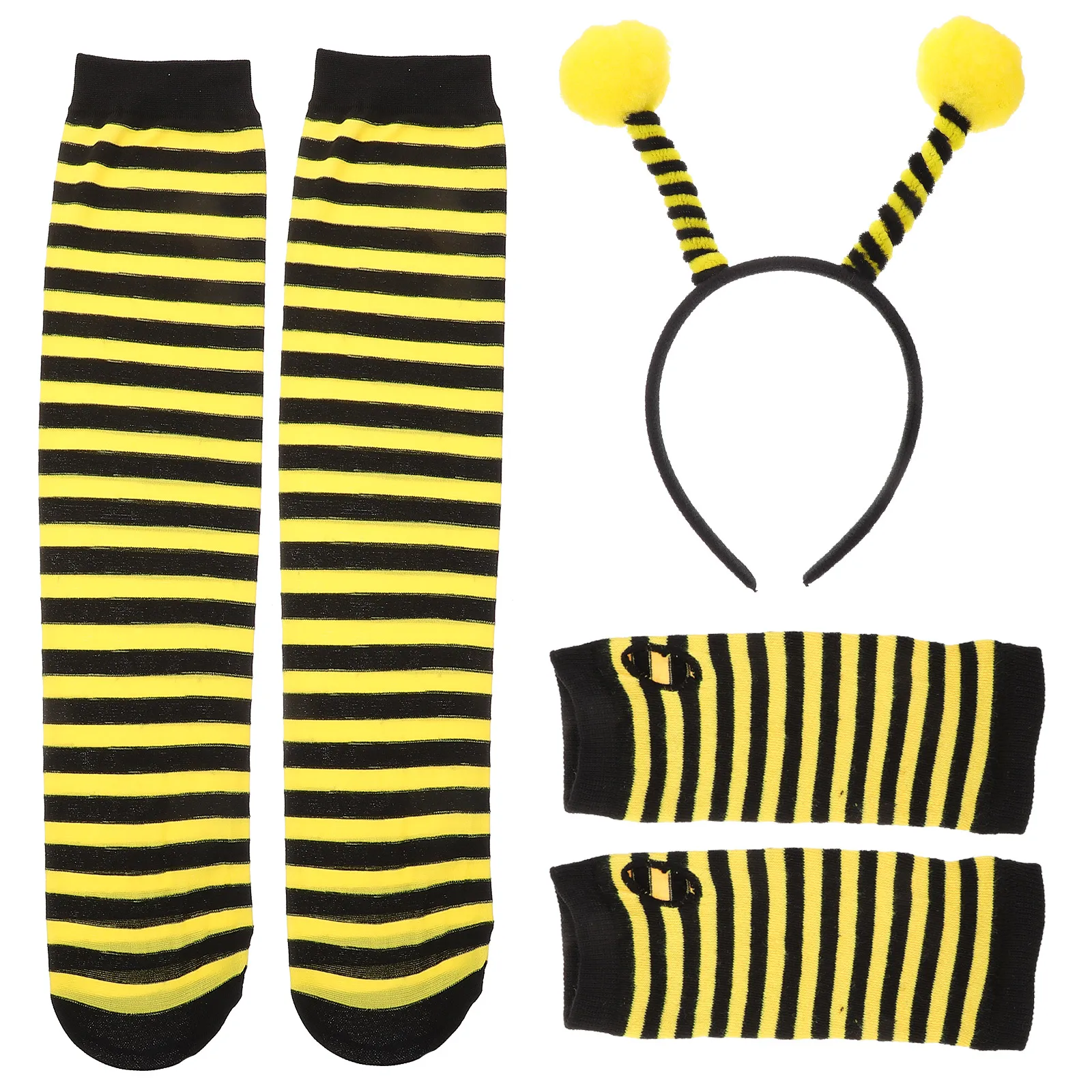 1 set Bee Costume Kit Kids Animal Headdress Set Striped Gloves Stockings Cosplay Props Accessories Halloween Stage Performance
1 set Bee Costume Kit Kids Animal Headdress Set Striped Gloves Stockings Cosplay Props Accessories Halloween Stage Performance