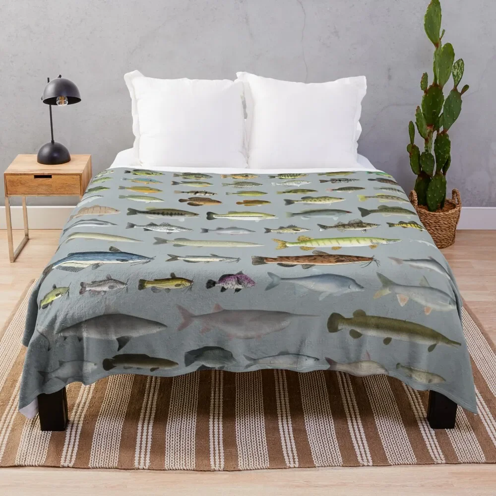 North America Freshwater Fish Group Throw Blanket Warm Cozy Throw Blanket for Living Room Couch
North America Freshwater Fish Group Throw Blanket Warm Cozy Throw Blanket for Living Room Couch