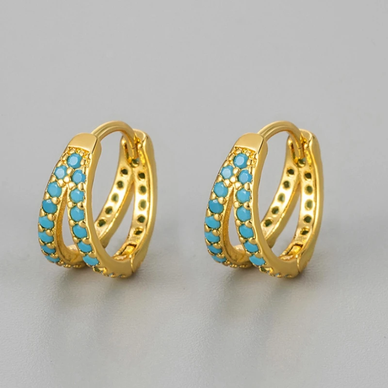 Uilz Fashion Double Row Blue Turquoise Hoop Earrings For Women Copper Metal Gold Plated Statement Jewelry Accessories
Uilz Fashion Double Row Blue Turquoise Hoop Earrings For Women Copper Metal Gold Plated Statement Jewelry Accessories